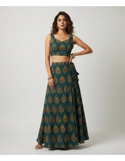 GREEN - AJRAKH RUNNING FABRIC