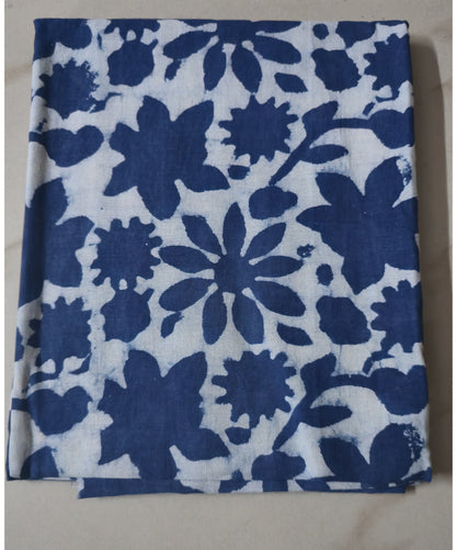 INDIGO HANDBLOCKED COTTON PRECUT 2.5M FABRIC