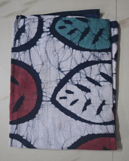 MULTICOLOR HANDBLOCKED COTTONPRECUT 2.5M FABRIC