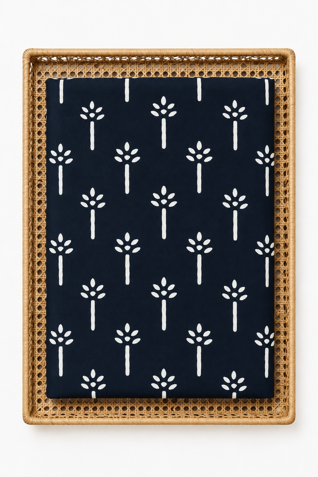 BLACK  HANDBLOCKED COTTON PRECUT 2.5M FABRIC