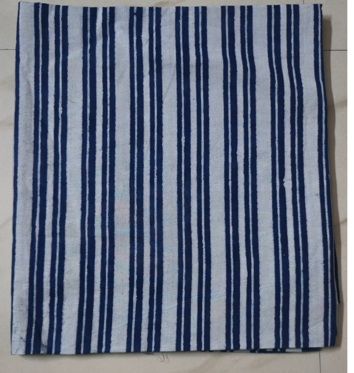 INDIGO HANDBLOCKED COTTON PRECUT 2.5M FABRIC