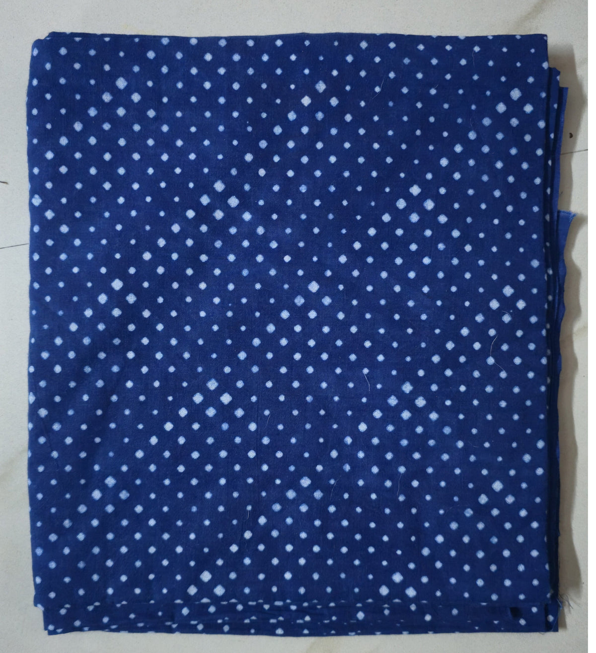 INDIGO HANDBLOCKED COTTON PRECUT 2.5M FABRIC