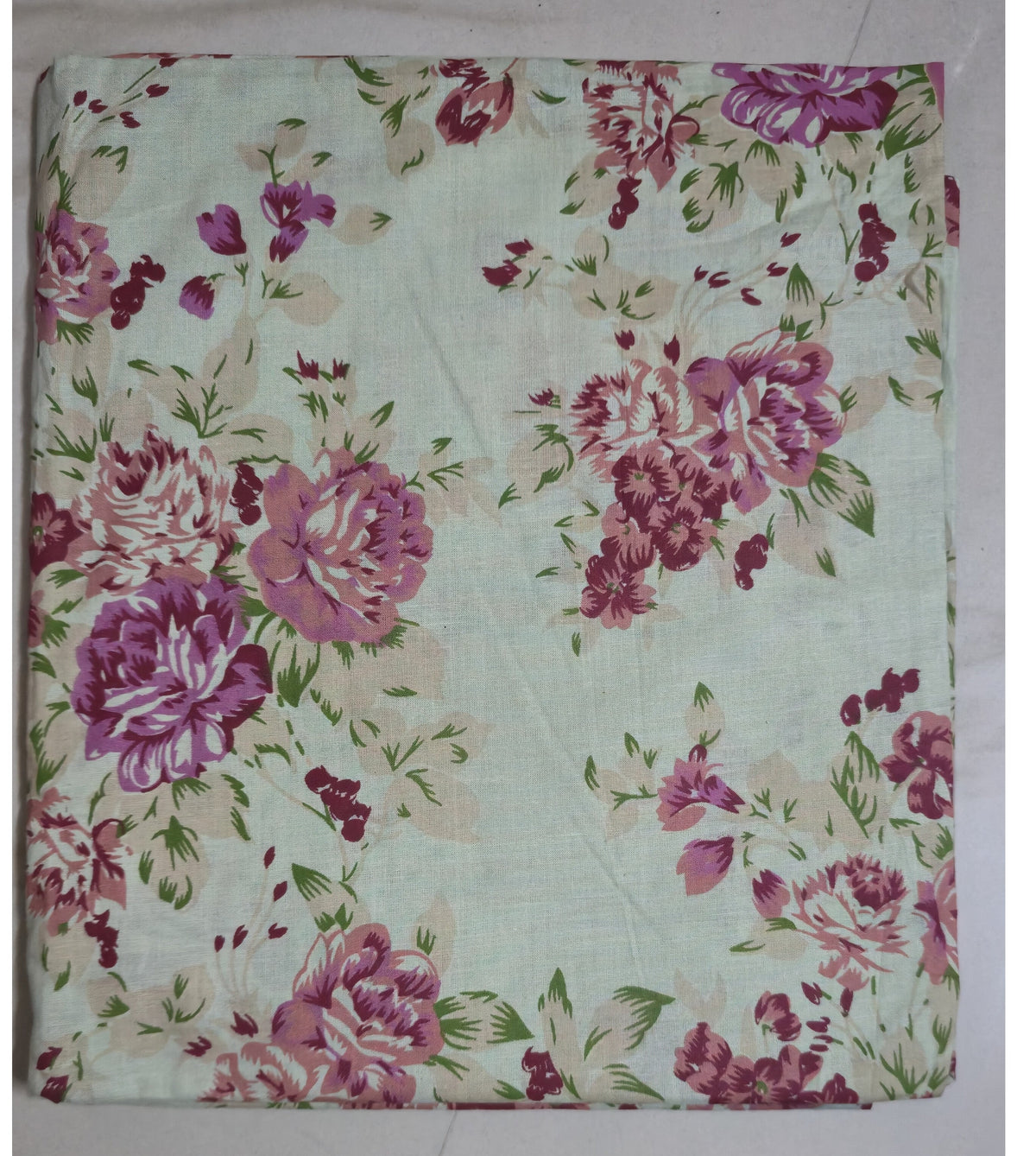 PALE PISTA GREEN HANDBLOCKED COTTON PRECUT 2.5M FABRIC