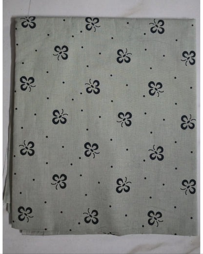 BABY GREY HANDBLOCKED COTTON PRECUT 2.5M FABRIC