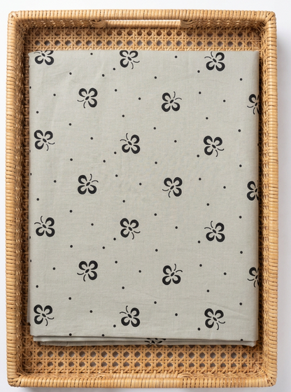 BABY GREY HANDBLOCKED COTTON PRECUT 2.5M FABRIC