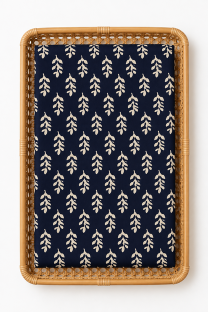 INDIGO HANDBLOCKED COTTONPRECUT 2.5M FABRIC