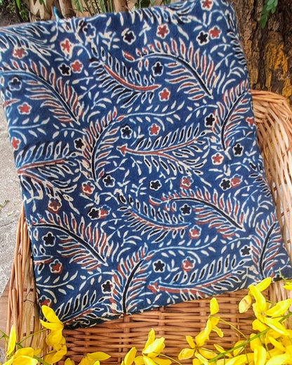BLUE - AJRAKH COTTON  RUNNING FABRIC