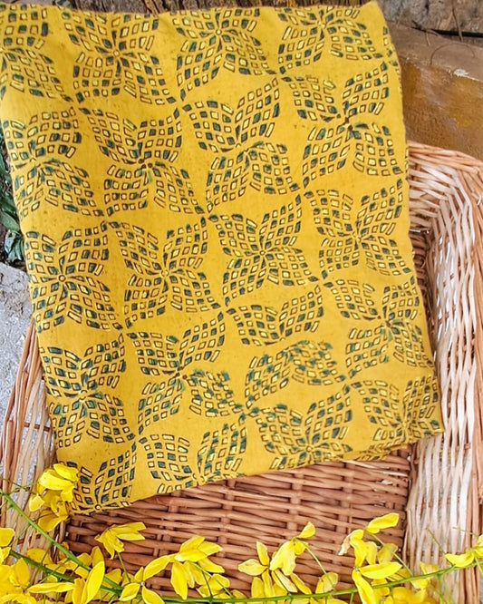 YELLOW - AJRAKH COTTON RUNNING FABRIC