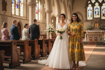 YELLOW - AJRAKH COTTON  RUNNING FABRIC