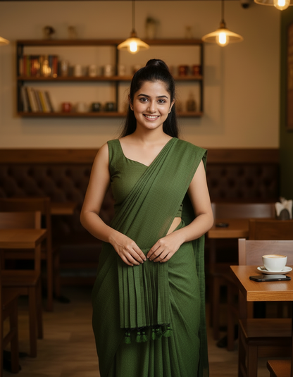 ALGAE GREEN KHADHI SAREE