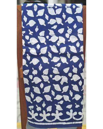 INDIGO HANDBLOCK MULMUL SAREE