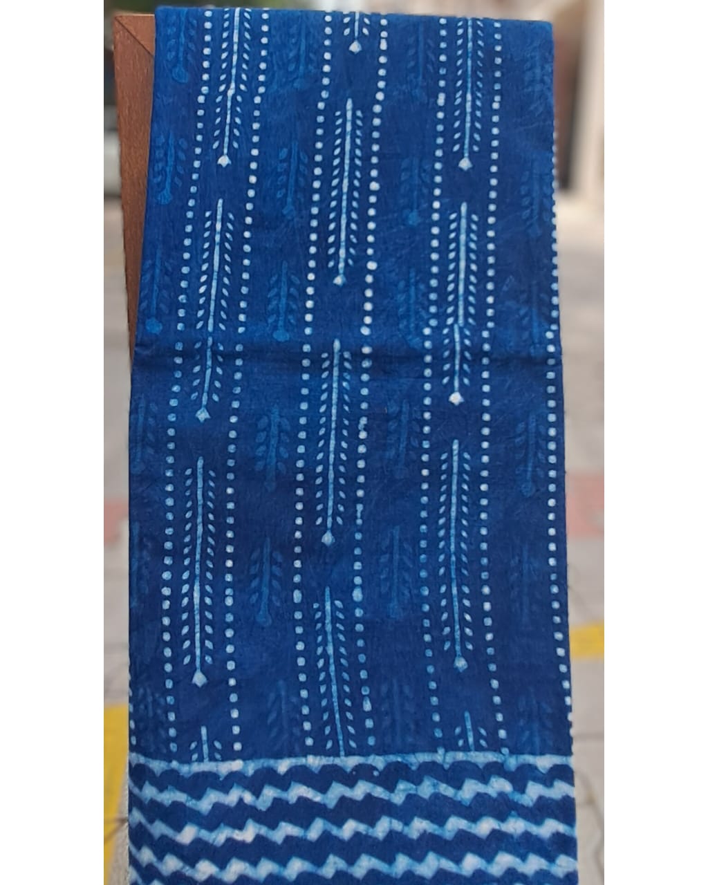 INDIGO HANDBLOCK MULMUL SAREE