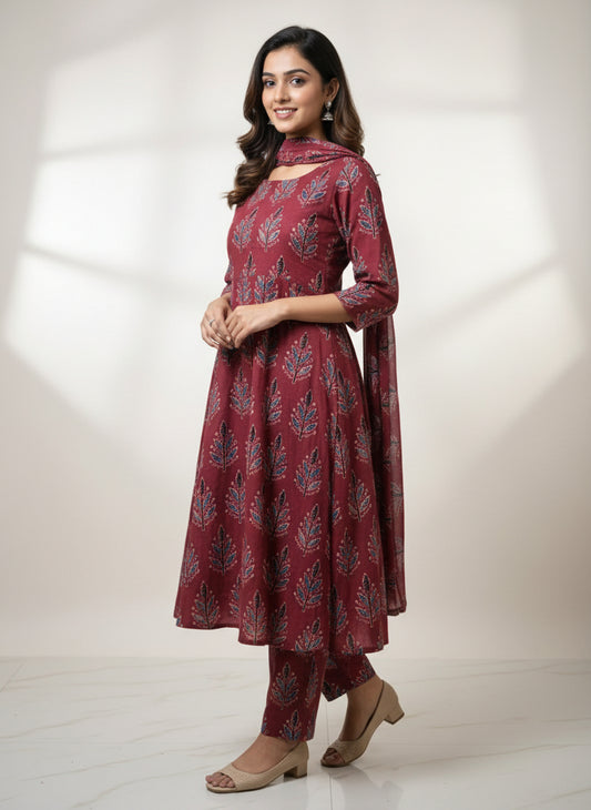 RED - AJRAKH RUNNING FABRIC