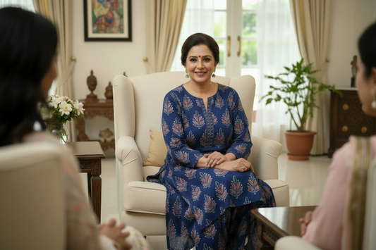 BLUE - AJRAKH RUNNING FABRIC