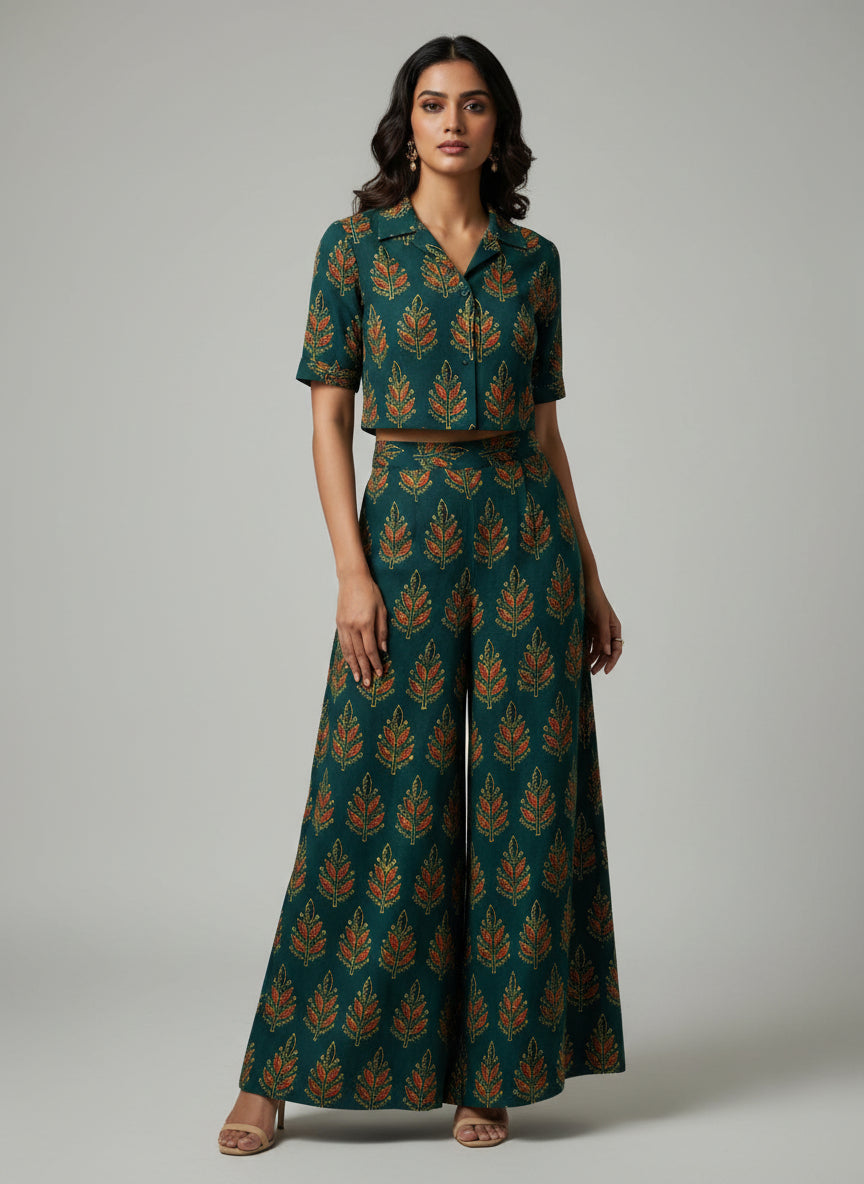 GREEN - AJRAKH RUNNING FABRIC