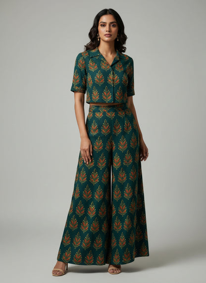 GREEN - AJRAKH RUNNING FABRIC