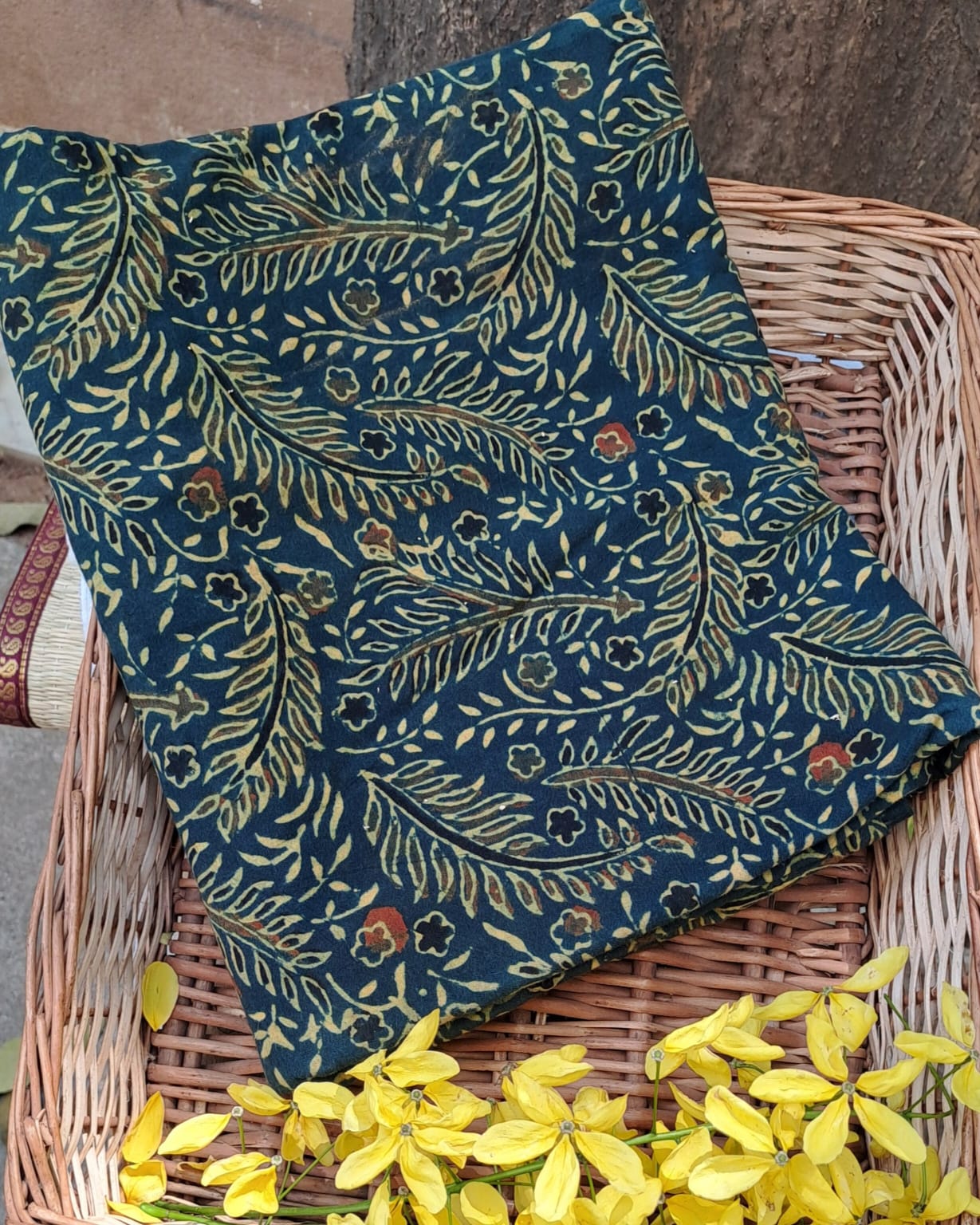 GREEN - AJRAKH COTTON RUNNING FABRIC