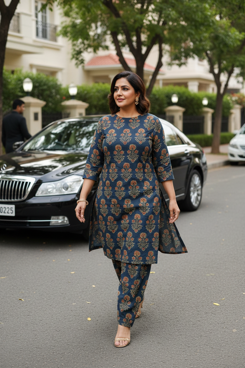 GREEN - AJRAKH  COTTON RUNNING FABRIC