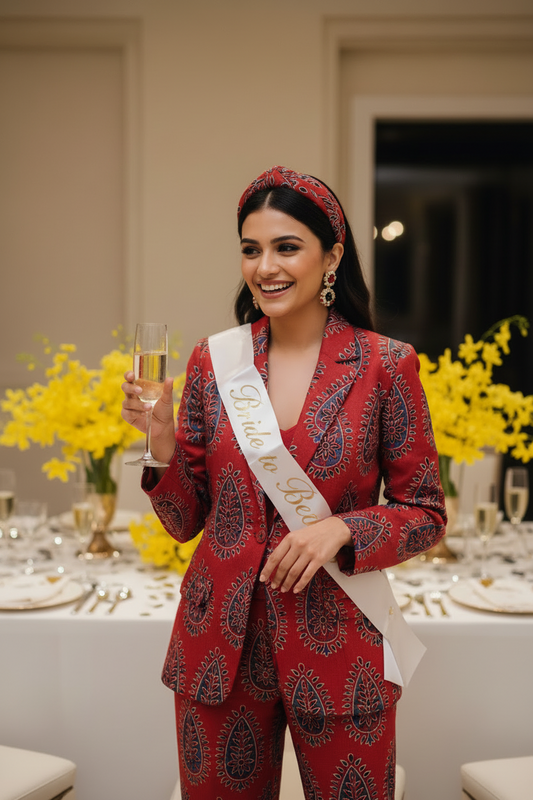 RED - AJRAKH COTTON RUNNING FABRIC