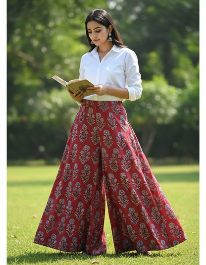 RED- AJRAKH COTTON RUNNING FABRIC