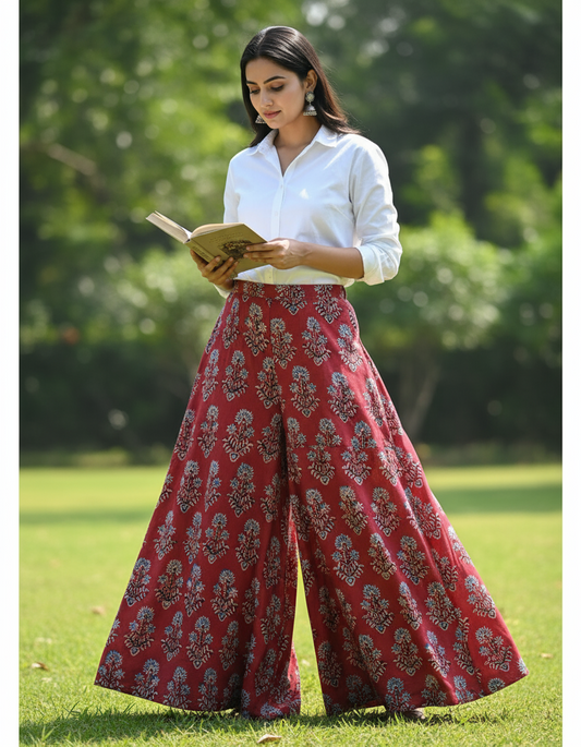 RED- AJRAKH COTTON RUNNING FABRIC