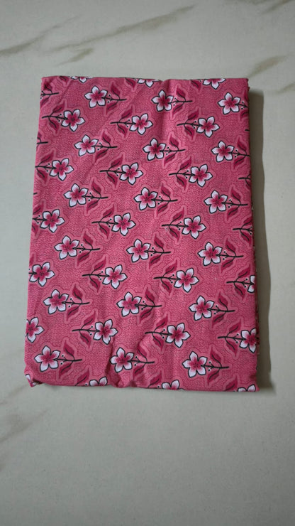 PINK HANDBLOCKED COTTON PRECUT 2.5M FABRIC