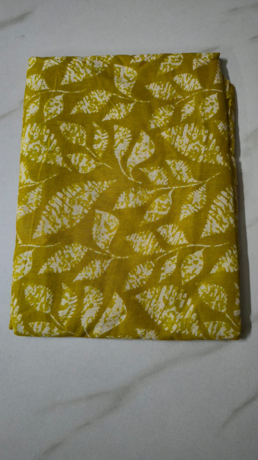 OLIVE GREEN HANDBLOCKED COTTON PRECUT 2.5M FABRIC