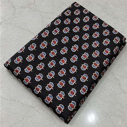 BLACK - AJRAKH COTTON RUNNING FABRIC