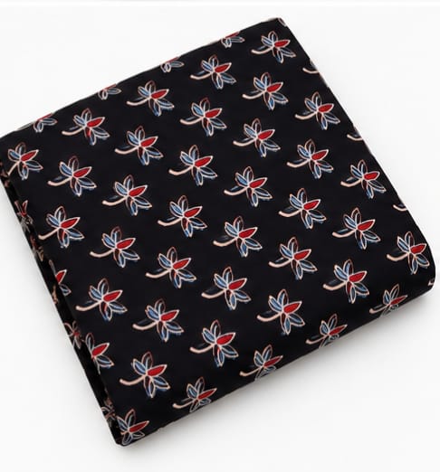 BLACK - AJRAKH COTTON RUNNING FABRIC