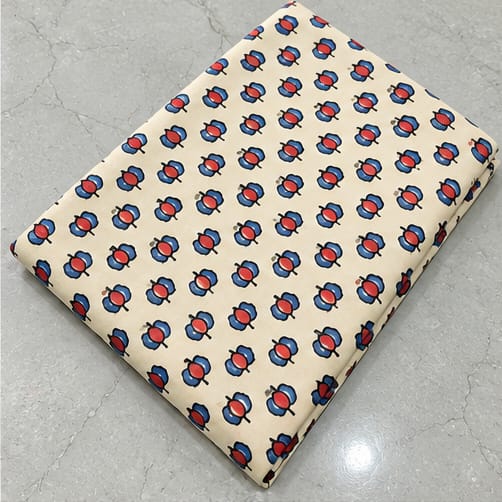 IVORY -COTTON AJRAKH RUNNING FABIC