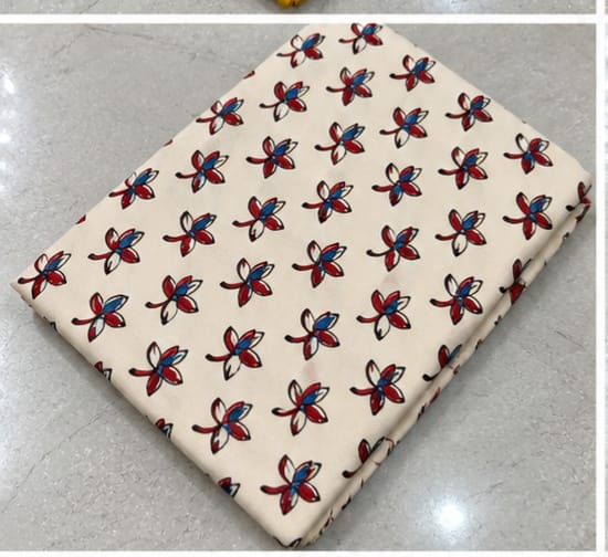 IVORY -COTTON AJRAKH RUNNING FABIC