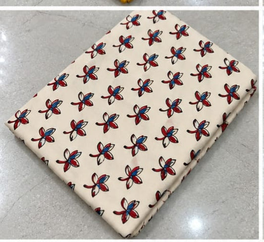 IVORY -COTTON AJRAKH RUNNING FABIC