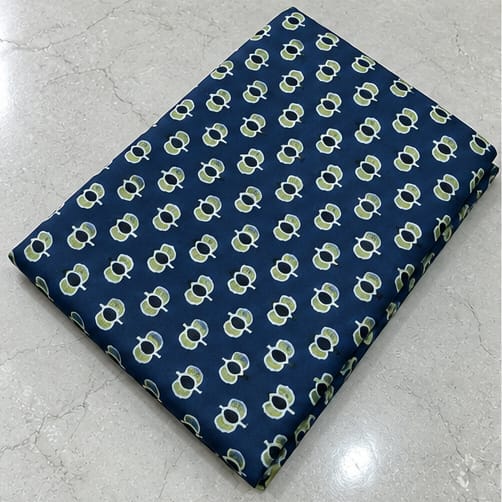 BLUISH GREEN - AJRAKH COTTON RUNNING FABRIC