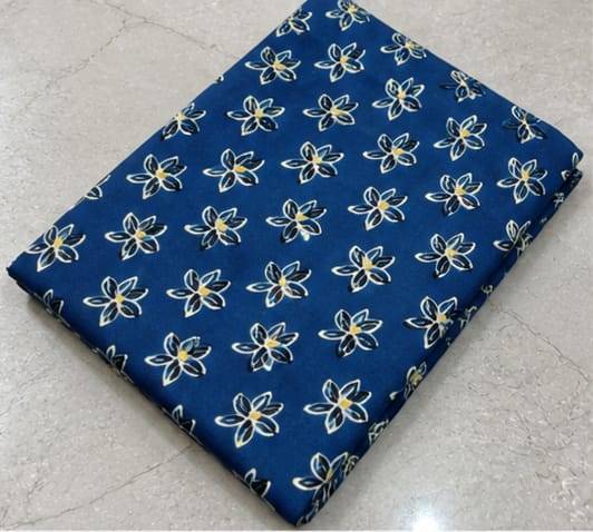 BLUISH GREEN - AJRAKH COTTON RUNNING FABRIC