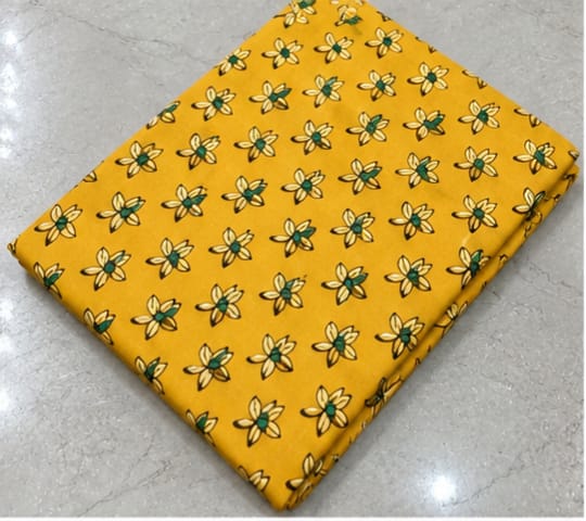 YELLOW - AJRAKH  COTTON RUNNING FABRC