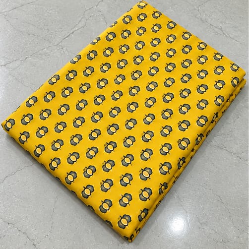 YELLOW - AJRAKH  COTTON RUNNING FABRC