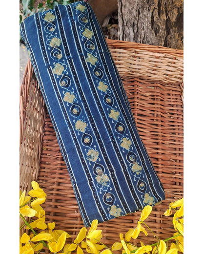 BLUISH GREEN -  AJRAKH  COTTON RUNNING FABRC