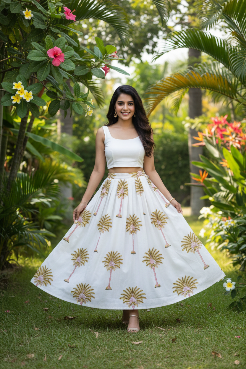 HANDBLOCKED COTTON MULMUL PRE-CUT 2.5M FABRIC