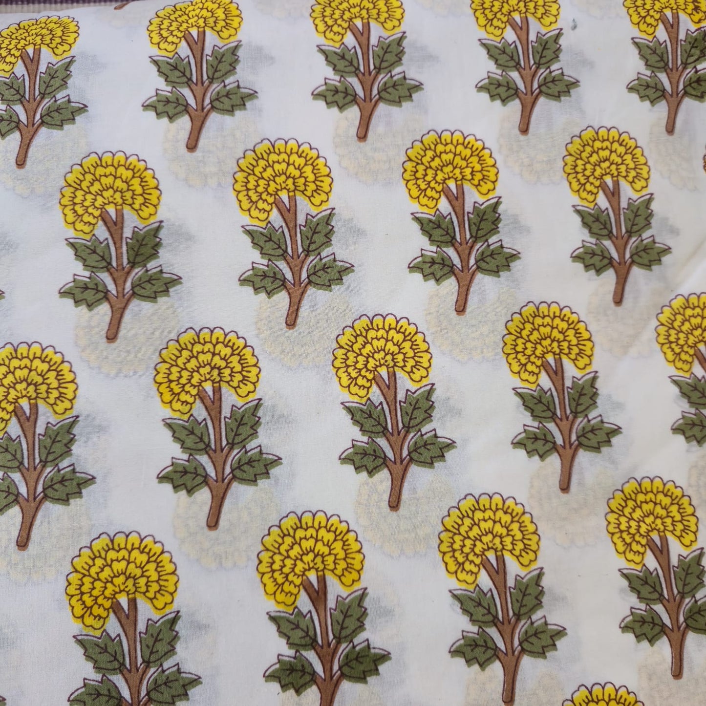 HANDBLOCKED COTTON MULMUL PRE-CUT 2.5M FABRIC