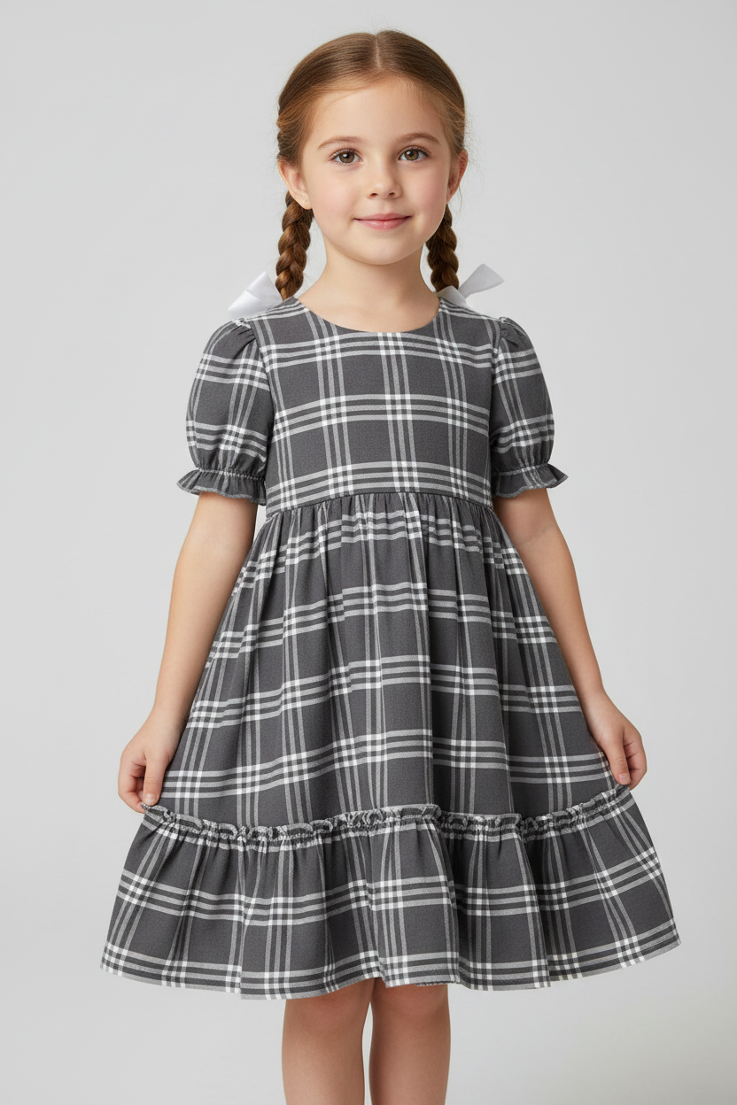 GREY HANDBLOCKED  COTTON  PRECUT 2.5M FABRIC