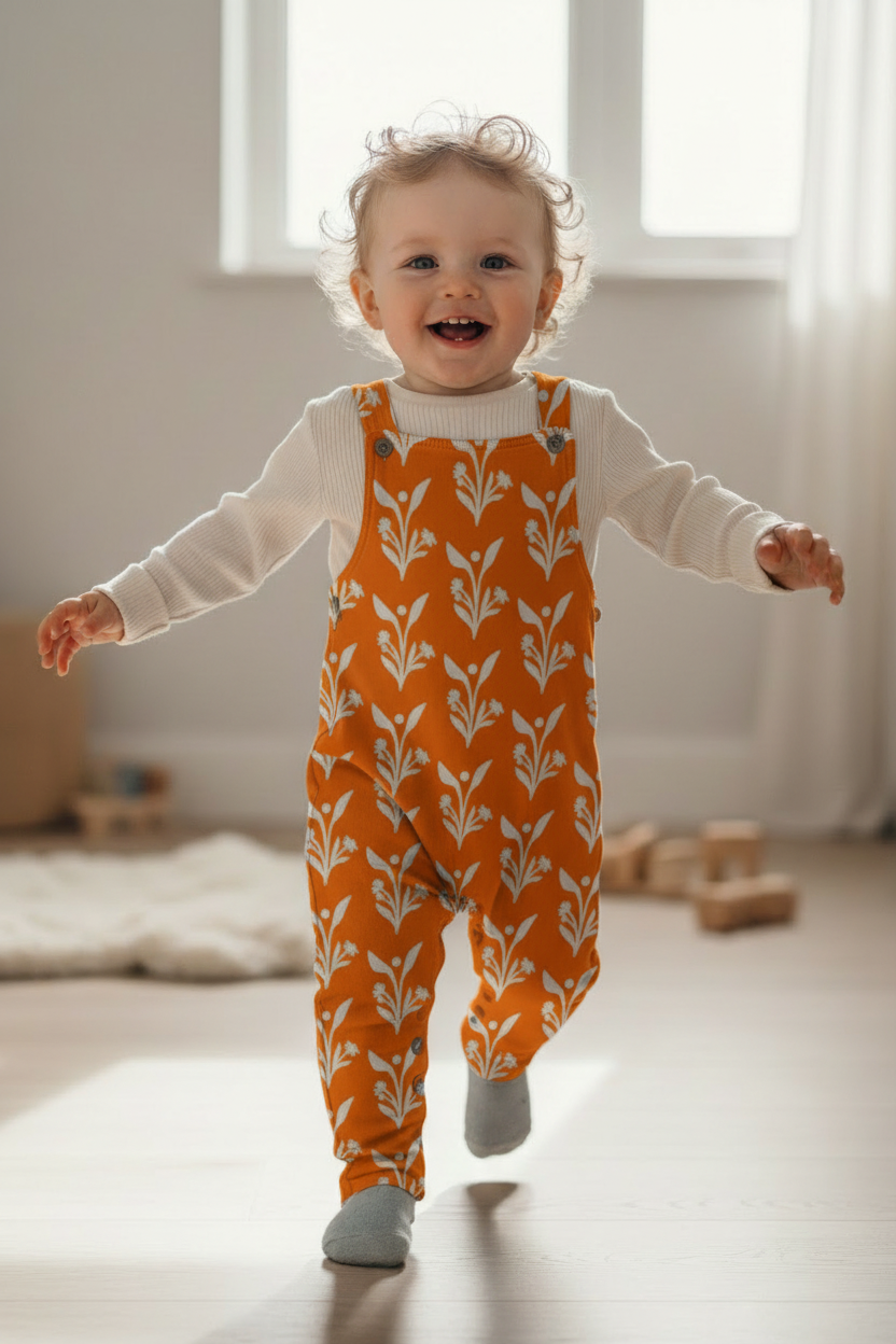 YELLOW HANDBLOCKED COTTON PRECUT 2.5M FABRIC