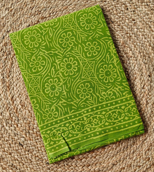HAND BLOCKED COTTON MUL MUL SAREE