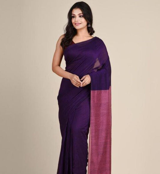 VIOLET DUAL TONE KHADHI SAREE
