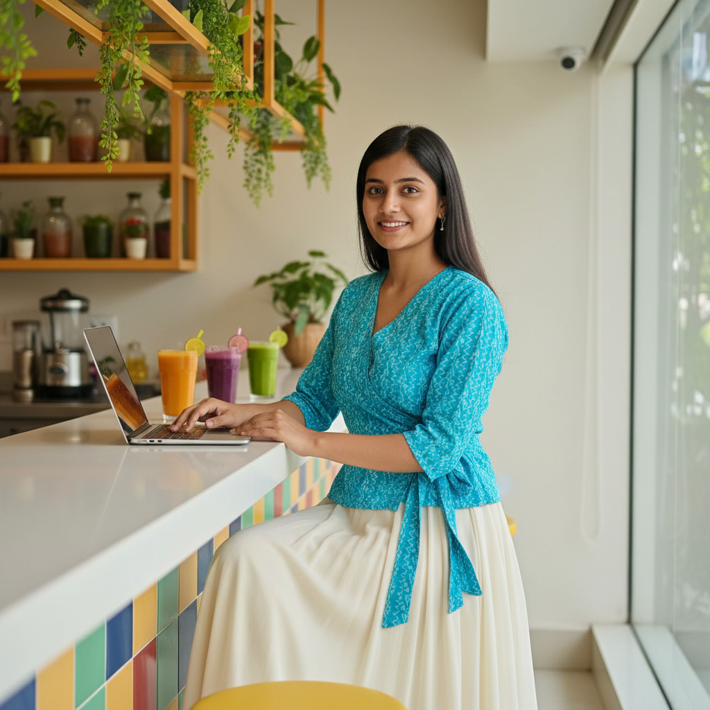 LIGHT BLUE HANDBLOCKED COTTON PRECUT 2.5M FABRIC