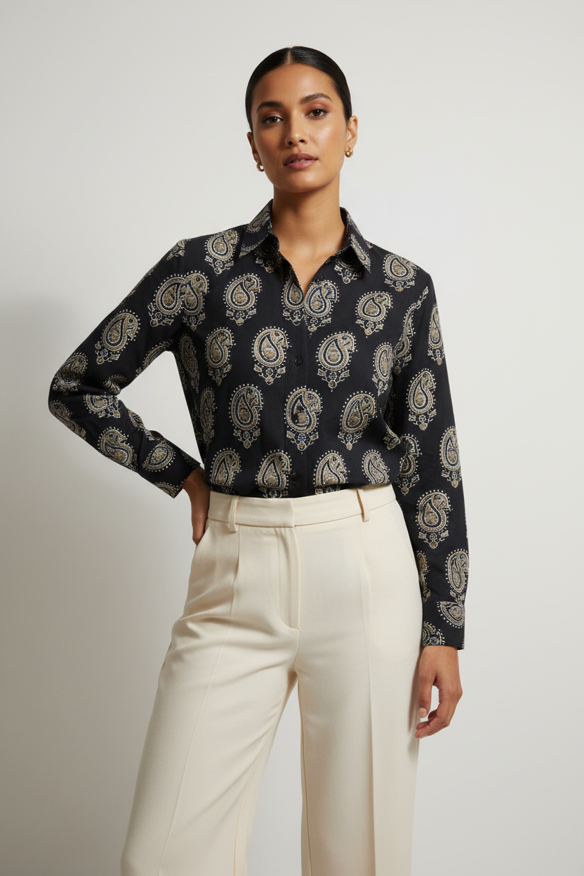 ELEPHANT BLACK -AJRAKH COTTON RUNNING FABRIC