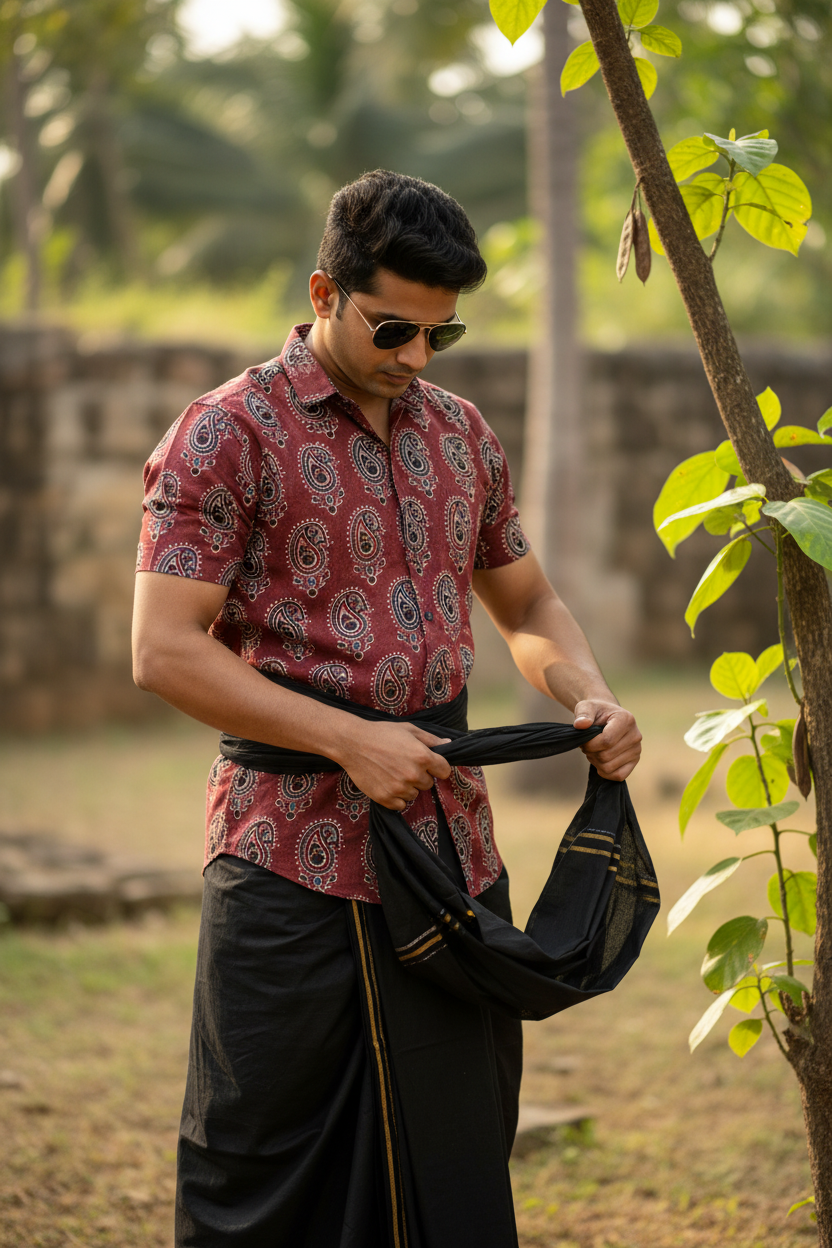 RED - AJRAKH COTTON RUNNING FABRIC