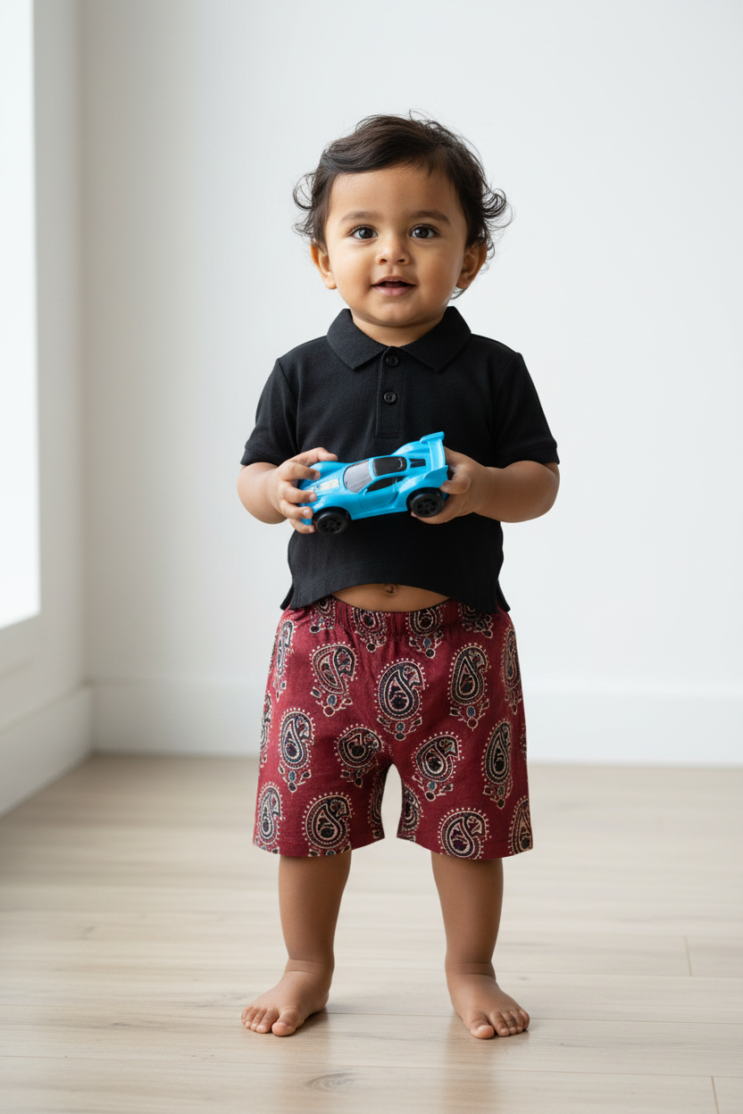 RED - AJRAKH COTTON RUNNING FABRIC