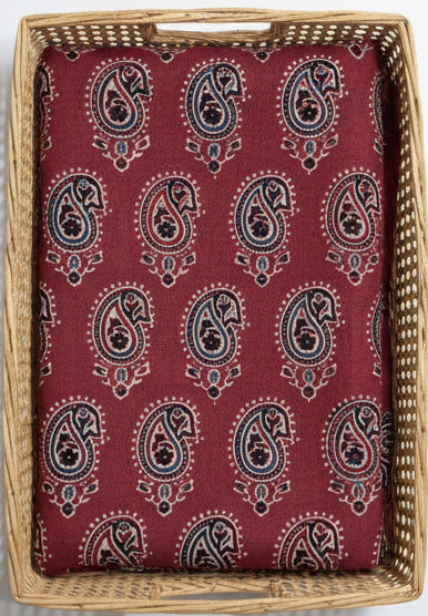 RED - AJRAKH COTTON RUNNING FABRIC
