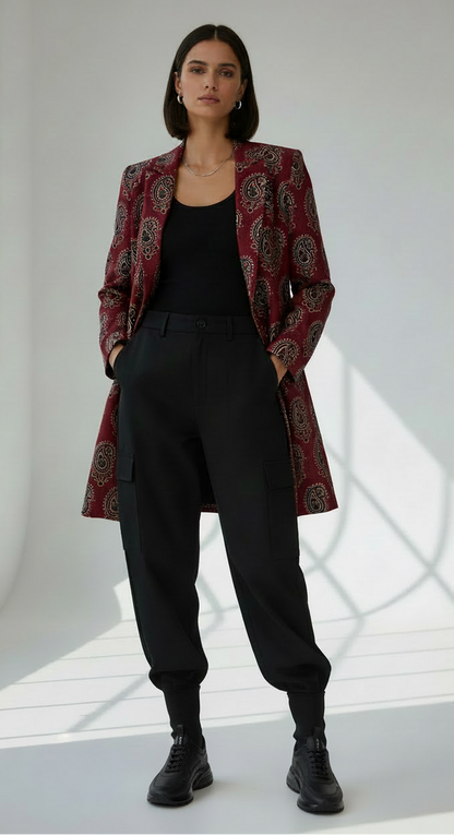 RED - AJRAKH COTTON RUNNING FABRIC