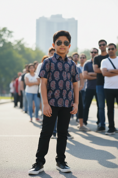 BLACK - AJRAKH COTTON RUNNING FABRIC